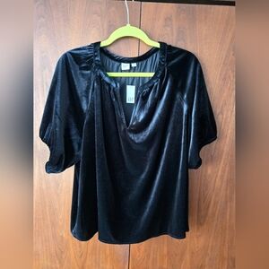 GAP Women's Black Velvet Top, Size XL